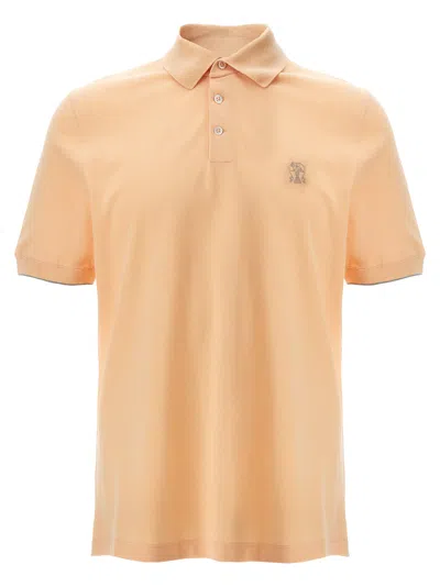 BRUNELLO CUCINELLI LOGO PIQUÉ  SHIRT POLO ORANGE