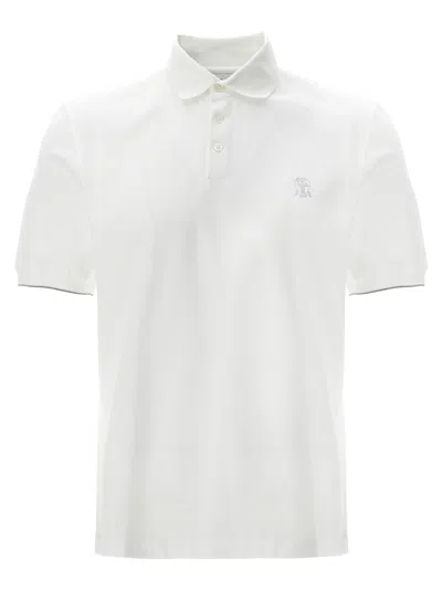 BRUNELLO CUCINELLI LOGO PIQUÉ  SHIRT POLO WHITE