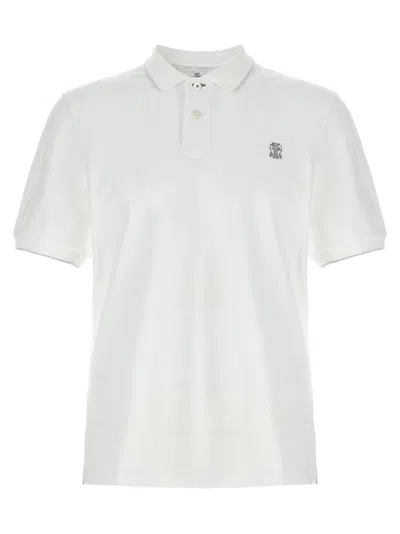 BRUNELLO CUCINELLI LOGO PIQUÉ  SHIRT POLO WHITE