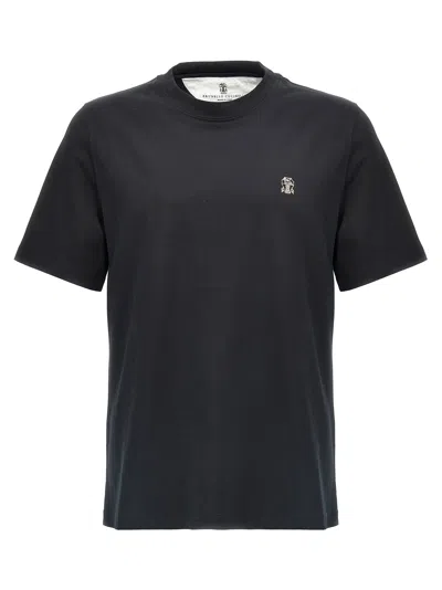 BRUNELLO CUCINELLI LOGO T-SHIRT BLACK