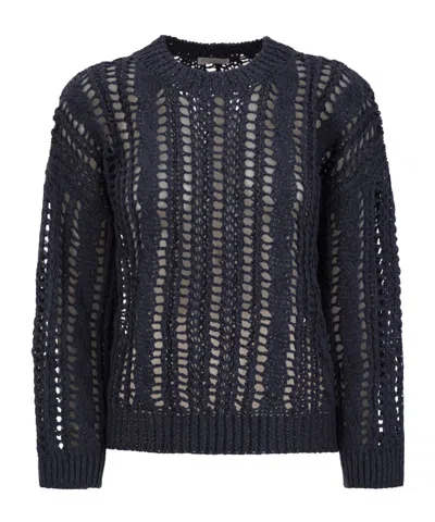 BRUNELLO CUCINELLI BRUNELLO CUCINELLI CREWNECK OPEN KNIT JUMPER