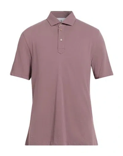 BRUNELLO CUCINELLI BRUNELLO CUCINELLI MAN POLO SHIRT ANTIQUE ROSE SIZE 3XL COTTON