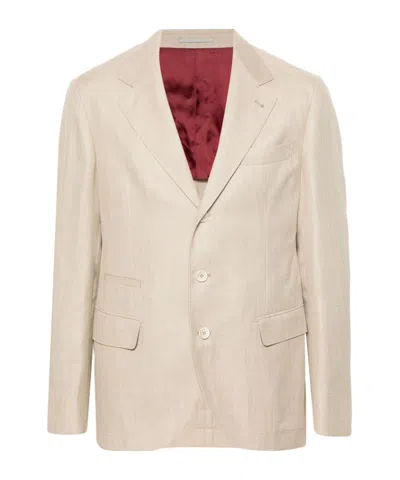 BRUNELLO CUCINELLI MÉLANGE-EFFECT SINGLE-BREASTED BLAZER