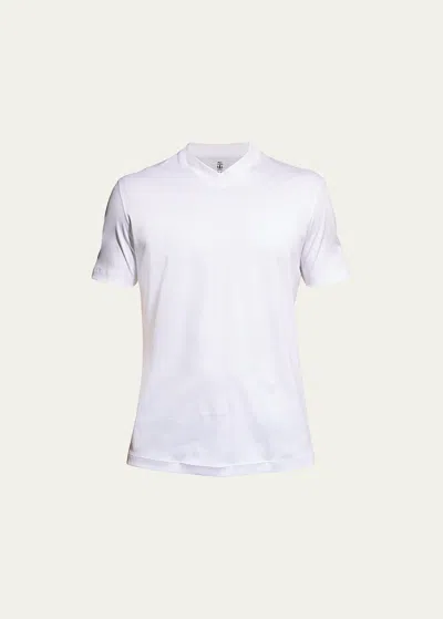 BRUNELLO CUCINELLI MEN'S BASIC-FIT V-NECK T-SHIRT