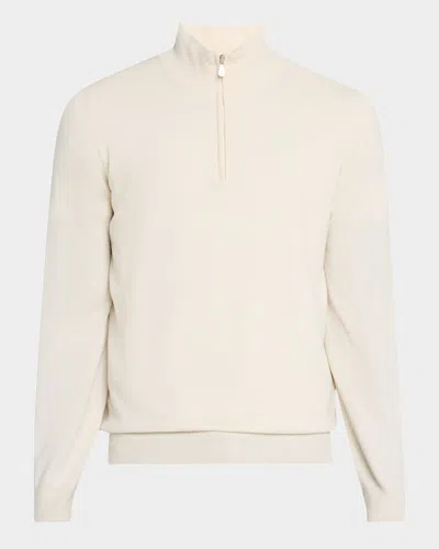 BRUNELLO CUCINELLI MEN'S CASHMERE HALF-ZIP SWEATER