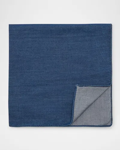 BRUNELLO CUCINELLI MEN'S DENIM POCKET SQUARE