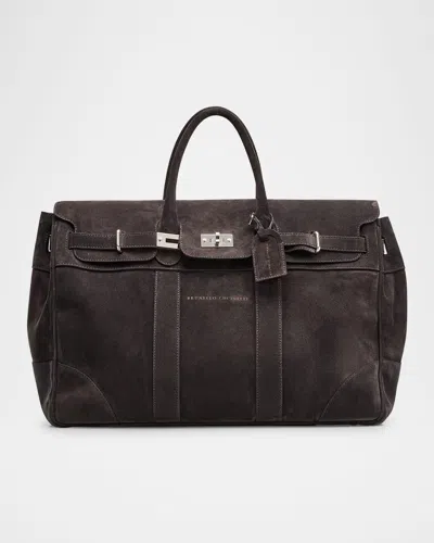 BRUNELLO CUCINELLI MEN'S EXCLUSIVE LEATHER DUFFEL BAG