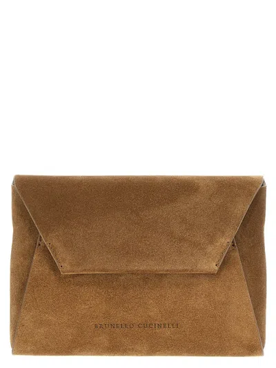 BRUNELLO CUCINELLI BRUNELLO CUCINELLI MONILE SUEDE CLUTCH BAG