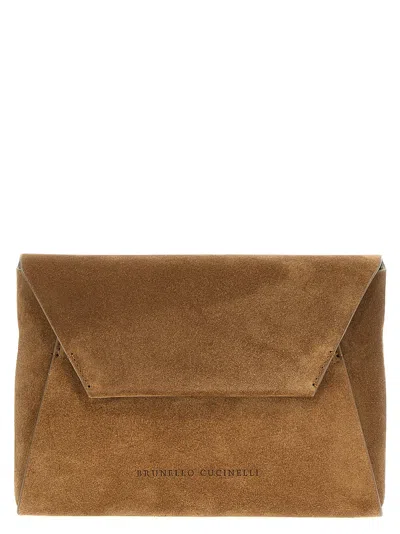 BRUNELLO CUCINELLI MONILE SUEDE CLUTCH BAG