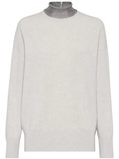 BRUNELLO CUCINELLI MONILI-CHAIN CASHMERE JUMPER