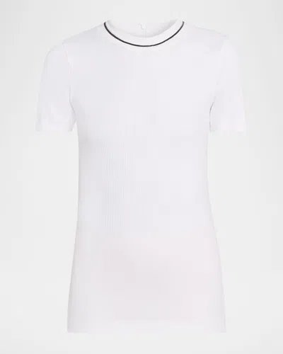 BRUNELLO CUCINELLI MONILI COTTON STRETCH SHORT-SLEEVE T-SHIRT