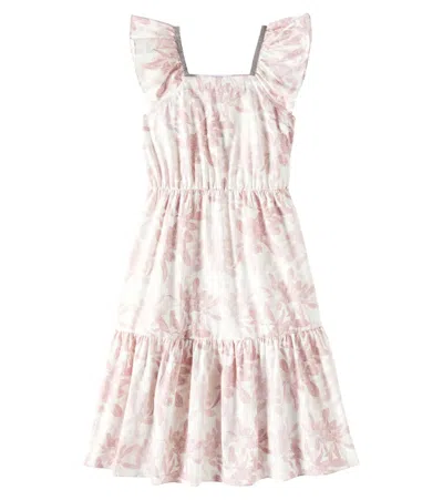 BRUNELLO CUCINELLI MONILI FLORAL COTTON POPLIN DRESS