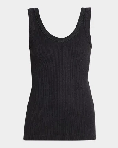 BRUNELLO CUCINELLI MONILI SCOOP-NECK COTTON-STRETCH TANK TOP