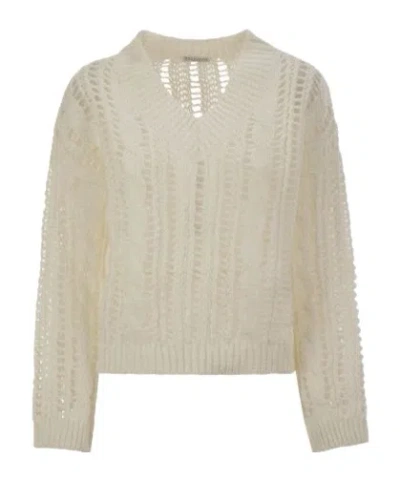 BRUNELLO CUCINELLI BRUNELLO CUCINELLI CABLE-KNIT MESH JUMPER
