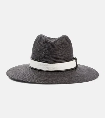 BRUNELLO CUCINELLI MONILI STRAW FEDORA