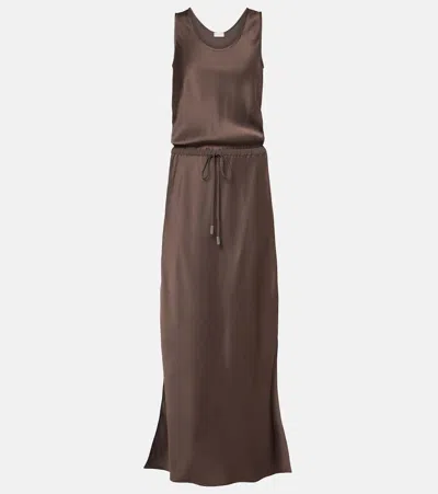 BRUNELLO CUCINELLI SATIN MAXI DRESS