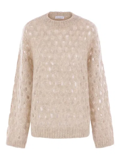 BRUNELLO CUCINELLI SEQUIN-EMBELLISHED KNITTED JUMPER