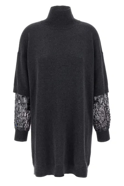 BRUNELLO CUCINELLI SEQUIN SLEEVE DRESS
