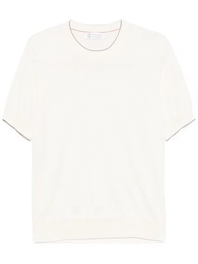 BRUNELLO CUCINELLI SHORT SLEEVE CREW-NECK SWEATER