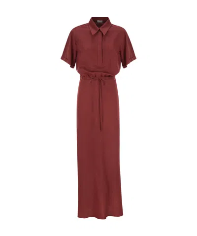 BRUNELLO CUCINELLI BRUNELLO CUCINELLI DRAWSTRING WAIST MAXI DRESS