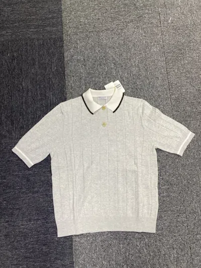 BRUNELLO CUCINELLI SHORT-SLEEVED KNITTED POLO SHIRT