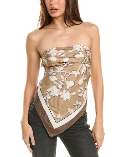 BRUNELLO CUCINELLI BRUNELLO CUCINELLI SILK STRAPLESS TOP