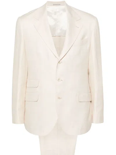 BRUNELLO CUCINELLI SINGLE-BREASTED LINEN-BLEND SUIT