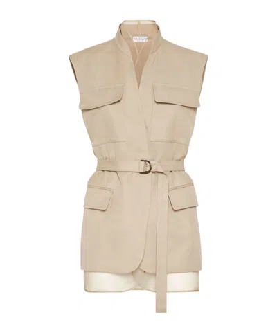 BRUNELLO CUCINELLI BRUNELLO CUCINELLI MONILI BELTED WAISTCOAT
