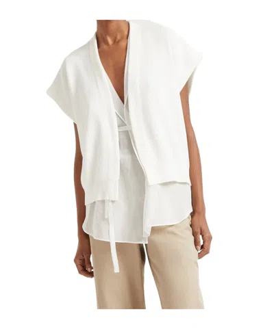 BRUNELLO CUCINELLI BRUNELLO CUCINELLI LAYERED KNIT CARDIGAN