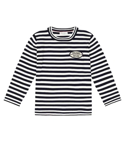 BRUNELLO CUCINELLI STRIPED COTTON SWEATER