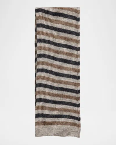 BRUNELLO CUCINELLI STRIPED MOHAIR BLEND-SCARF