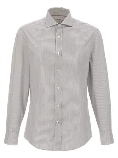 BRUNELLO CUCINELLI STRIPED SHIRT SHIRT, BLOUSE MULTICOLOR