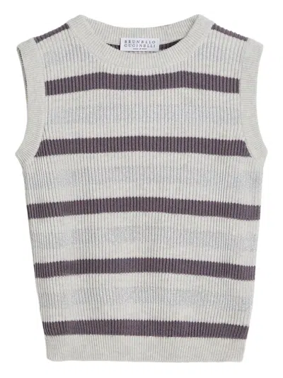 BRUNELLO CUCINELLI STRIPED TANK TOP