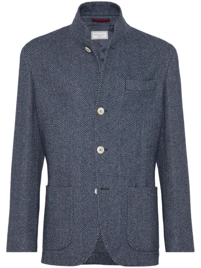 BRUNELLO CUCINELLI WATER-RESISTANT HERRINGBONE JACKET