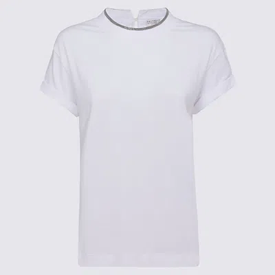 BRUNELLO CUCINELLI WHITE COTTON T-SHIRT