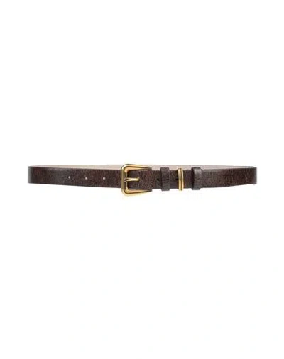 BRUNELLO CUCINELLI BRUNELLO CUCINELLI WOMAN BELT DARK BROWN SIZE M LEATHER