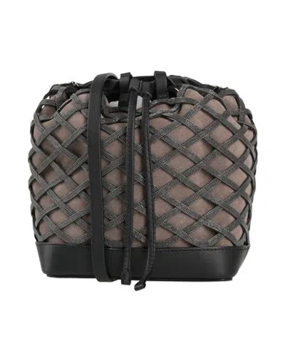 BRUNELLO CUCINELLI BRUNELLO CUCINELLI WOMAN CROSS-BODY BAG LEAD SIZE - LEATHER