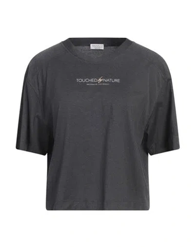 BRUNELLO CUCINELLI BRUNELLO CUCINELLI WOMAN T-SHIRT LEAD SIZE XXL COTTON, BRASS, ECOBRASS