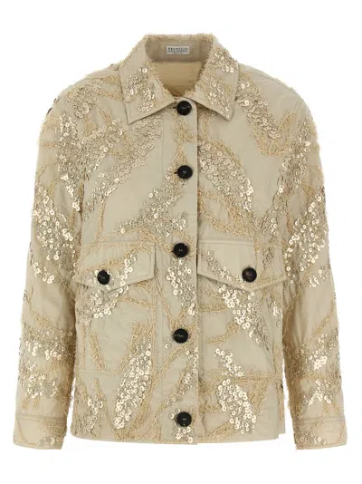 BRUNELLO CUCINELLI BRUNELLO CUCINELLI WOMEN'S DAZZLING SEABED EMBROIDERY JACKET