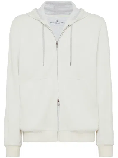BRUNELLO CUCINELLI ZIP-UP JERSEY HOODIE