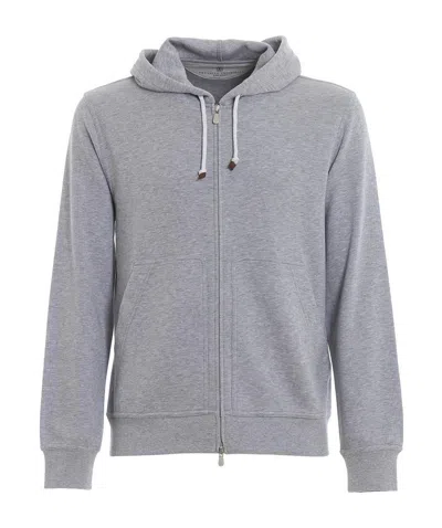 BRUNELLO CUCINELLI BRUNELLO CUCINELLI ZIPPED DRAWSTRING HOODIE