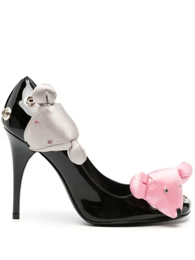 BRUNO FRISONI 105MM BEAR-MOTIF LEATHER PUMPS