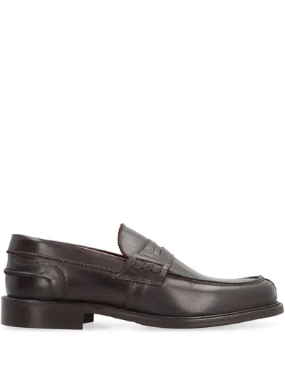 BRUNO MAGLI LEATHER SLIP-ON LOAFERS