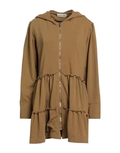 BSB BSB JEANS WOMAN SWEATSHIRT KHAKI SIZE M COTTON, ELASTANE