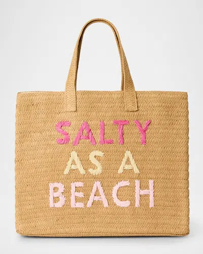 BTB LOS ANGELES SALTY AS A BEACH STRAW TOTE BAG
