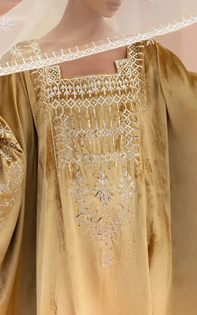 BTHAINA METALLIC EMBROIDERED VELVET CAFTAN