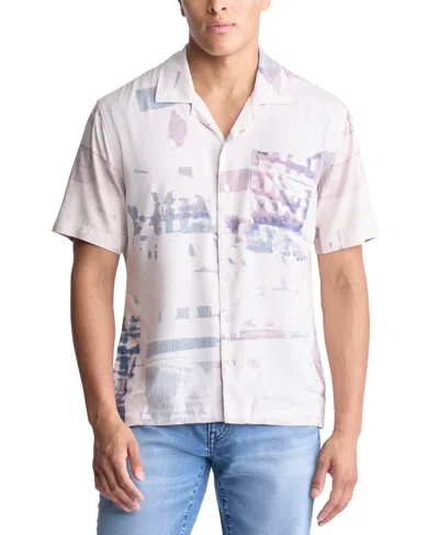 BUFFALO DAVID BITTON MEN'S SABOB ABSTRACT PRINT SHORT-SLEEVE BUTTON-UP SHIRT