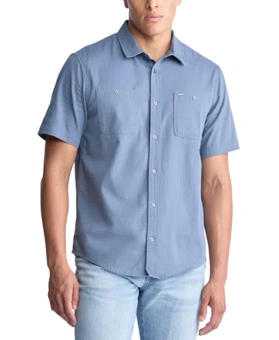 BUFFALO DAVID BITTON MEN'S SAGRINO RELAXED-FIT BUTTON-DOWN UTILITY SHIRT