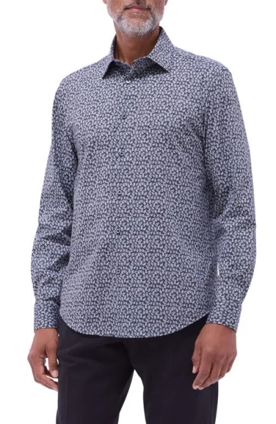 BUGATCHI BUGATCHI JAMES OOOHCOTTON® LEAF PRINT BUTTON-UP SHIRT