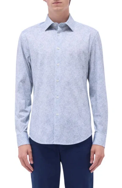BUGATCHI BUGATCHI JAMES OOOHCOTTON® LEAF PRINT BUTTON-UP SHIRT